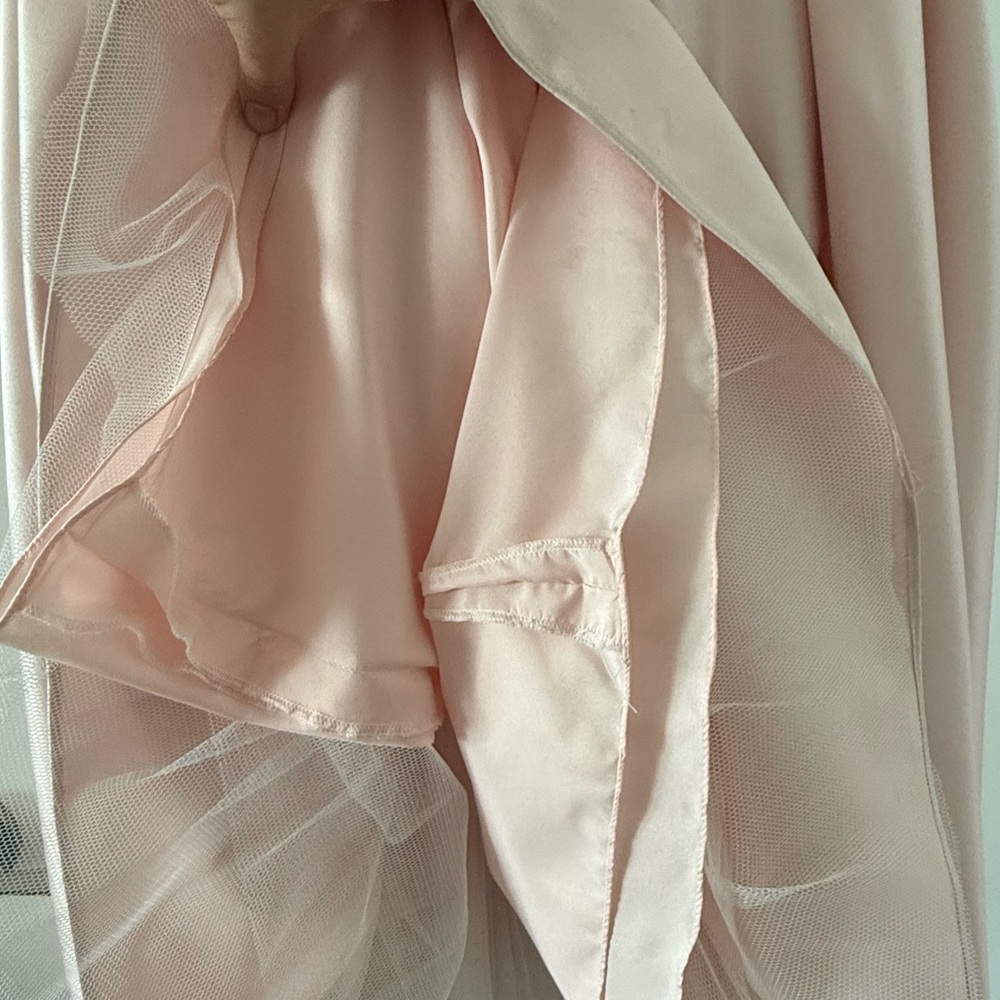 Satin Formal off the shoulder dress for girls, Light Pink Color - Picture 8 of 8